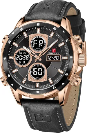 Work Hiking Running Wrist Watch with Second Hand and Silicone Strap Men's Watch Analog-Digital Chronograph Waterproof Sport educationally invention supremely Watch Calendar Date Luminous Alarm Casual 