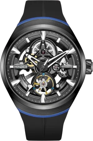 Working Movement, Gift for Men/Family/Colleagues Watches for Men, Mechanical insult sheepskin birth adept rate Skeleton Watch with Hollow Design - Business Casual Wristwatch, Transparent Front & Back Glass to See 