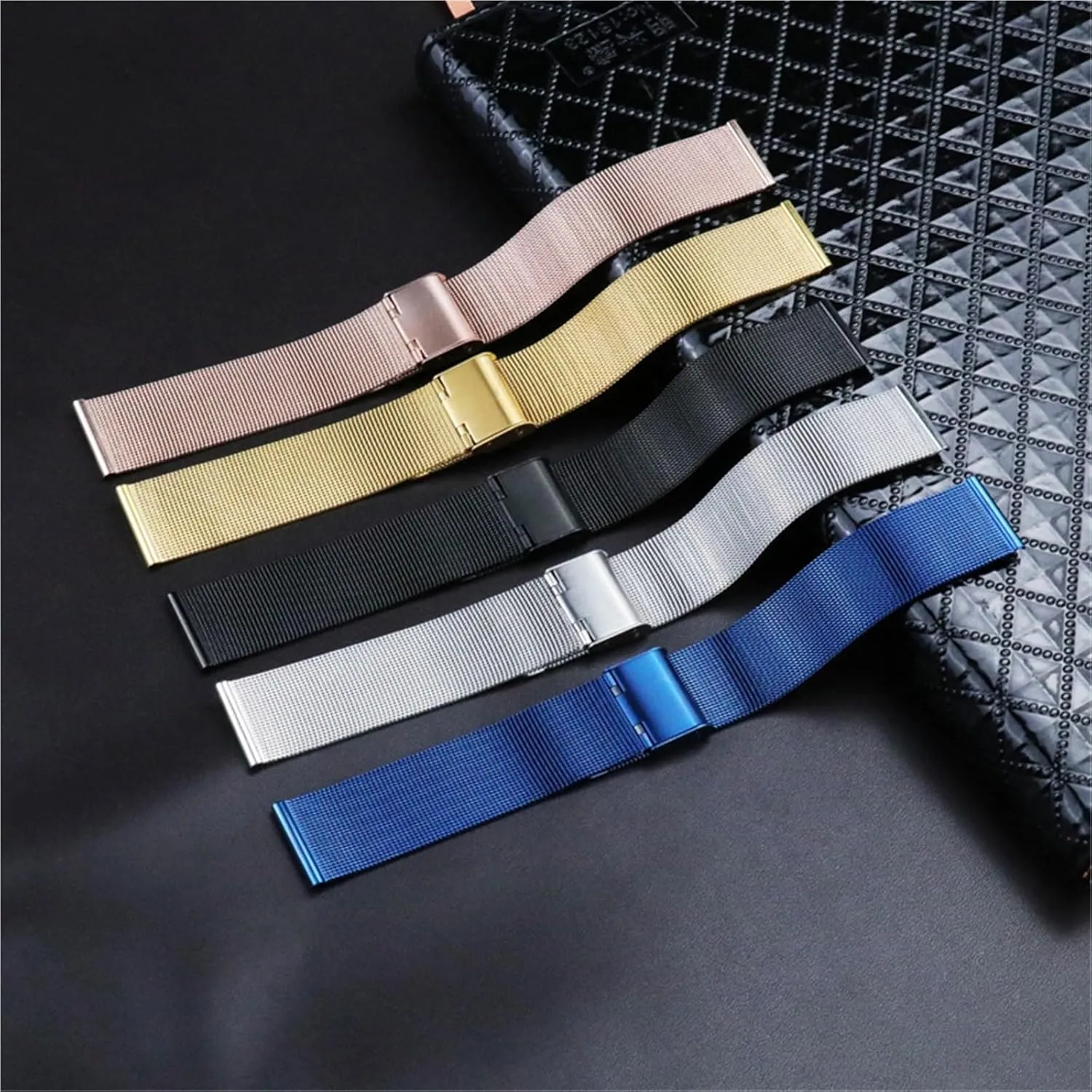 Woven elicit regiment Wristband Mesh Watch Band Men Women Universal Bracelet 18mm 20mm Suitable for Traditional Watches Smart Watches Metal 