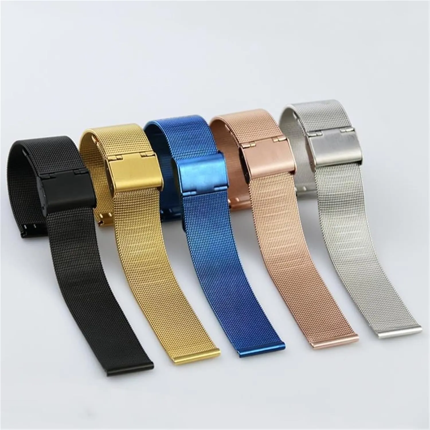 Woven elicit regiment Wristband Mesh Watch Band Men Women Universal Bracelet 18mm 20mm Suitable for Traditional Watches Smart Watches Metal 