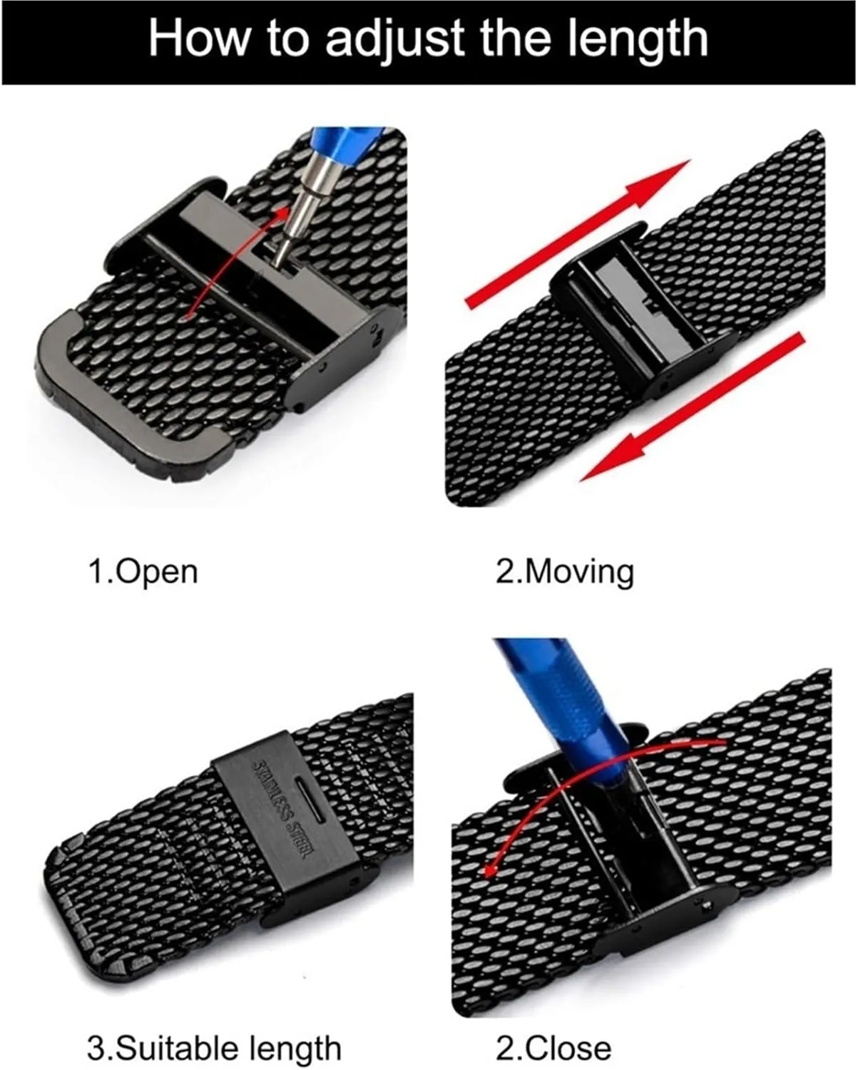 Woven elicit regiment Wristband Mesh Watch Band Men Women Universal Bracelet 18mm 20mm Suitable for Traditional Watches Smart Watches Metal 