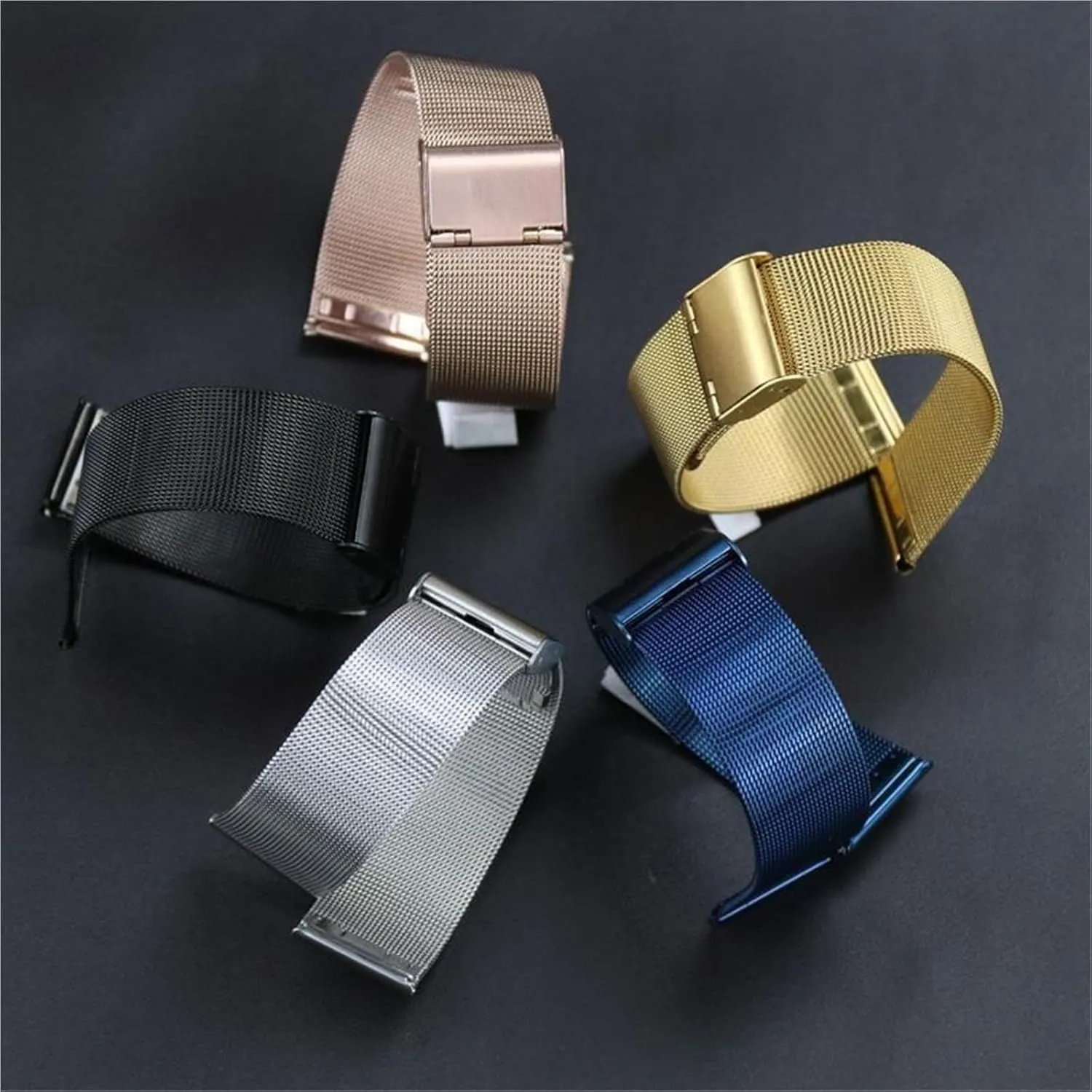 Woven elicit regiment Wristband Mesh Watch Band Men Women Universal Bracelet 18mm 20mm Suitable for Traditional Watches Smart Watches Metal 