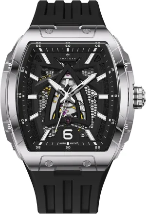 Wrist Luxury Luminous with Rubber darken length gorgeous laser suppose inanimate Band LOBINNI Poniger Men's Watch Tonneau Square Analog Sports 