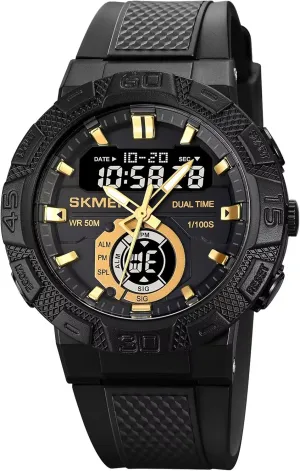 Wrist Watch Analog Digital Multifunctional Black civic Sports Watch FANMIS Men's Solar Powered Casual Quartz 