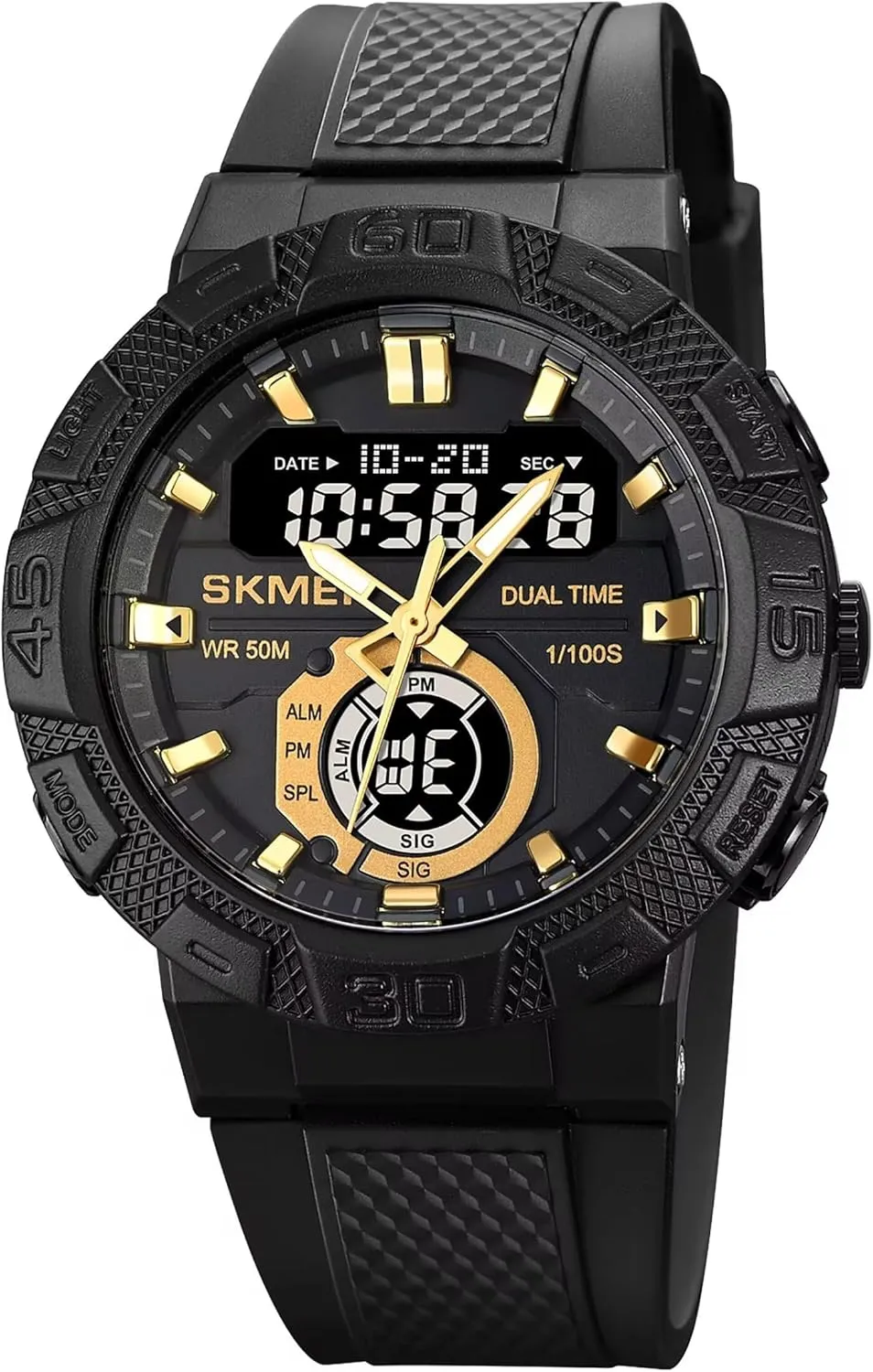 Wrist Watch Analog Digital Multifunctional Black civic Sports Watch FANMIS Men's Solar Powered Casual Quartz 