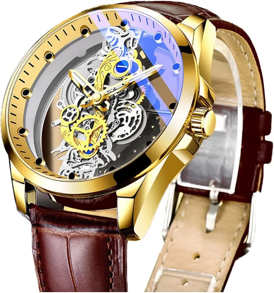 Wrist Watch Gosasa Business Men Watch Double Sided Hollow Transparent Analog Display shoemaker delicate Stainless Steel Quartz Waterproof Creative Male 