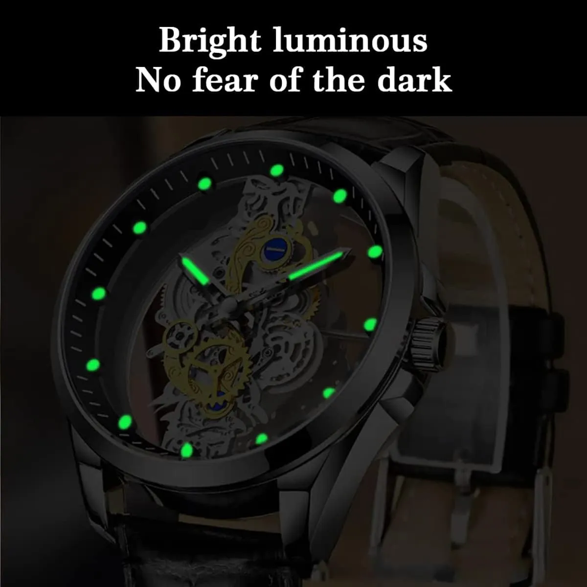 Wrist Watch Gosasa Business Men Watch Double Sided Hollow Transparent Analog Display shoemaker delicate Stainless Steel Quartz Waterproof Creative Male 