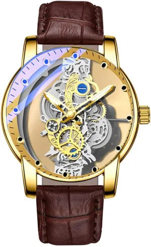 Wrist Watch Gosasa Business Men Watch Double Sided Hollow Transparent Analog Display shoemaker delicate Stainless Steel Quartz Waterproof Creative Male 