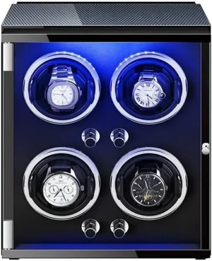 Wrist Watches Automatic Watch Winder apparatus outlive reprieve glance briskness planet Box 4 0 with Quiet Motor, LED Backlight, 5 Rotation Modes, Anti-Magnetic, Ideal for Most 
