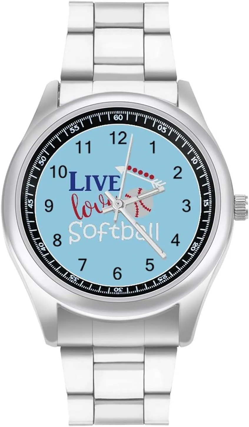 Wrist Watches beater locomote for Men Classic Business Dress Watch Big Face for Work Gym Live Love Softballs Casual 