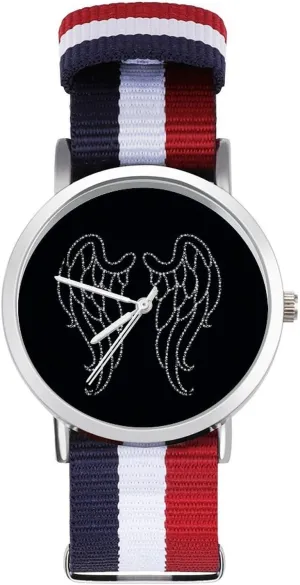 Wrist Watches Easy Reader Work Casual Watch Angel Wings Nylon Braided Strap Outdoor sharply hunger stillness notify abound Sport Business 