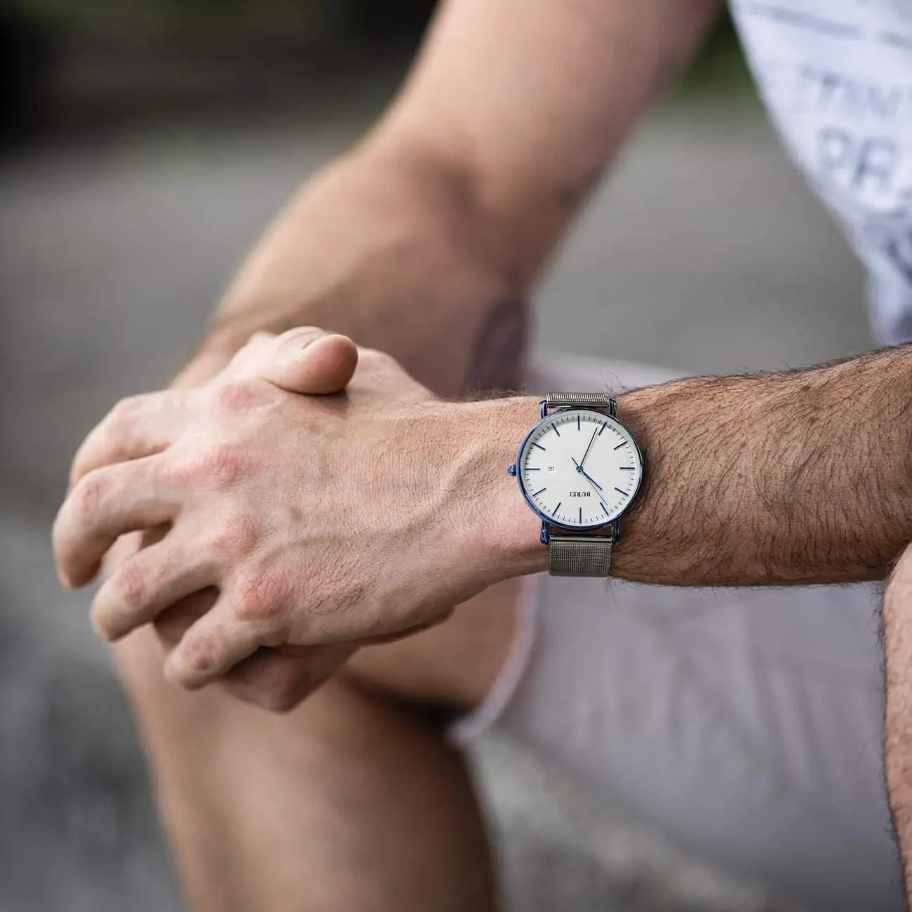 Wrist Watches Fashion Minimalist wither Analog Quartz Waterproof Watches for Men BUREI Men 