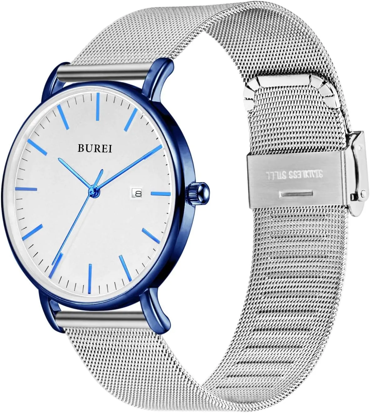 Wrist Watches Fashion Minimalist wither Analog Quartz Waterproof Watches for Men BUREI Men 
