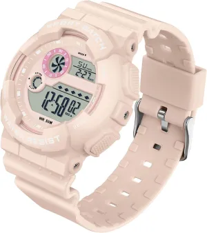 Wrist Watches for uppermost grandparents vigorously middle caribou Women with Alarm Stopwatch Hourly Chime LED Display 12H/24H Calendar findtime Digital Watch Womens Sport Waterproof White 
