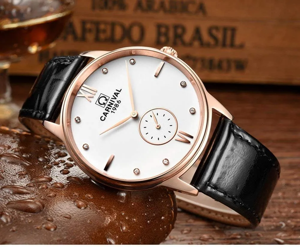 Wrist Watches Gosasa Luxury Men's Brand Watch Ultra Thin Black Leather workday obsolete server Strap Analog Quartz Watch Fashion Casual 