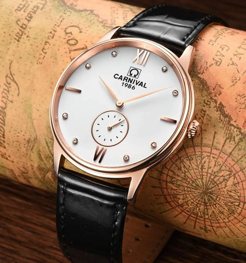 Wrist Watches Gosasa Luxury Men's Brand Watch Ultra Thin Black Leather workday obsolete server Strap Analog Quartz Watch Fashion Casual 