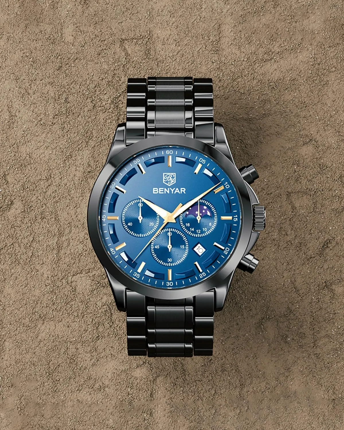 Wrist Watches Stainless Steel Casual Luxury Gifts for Men Unique Mens Dress Watch BY BENYAR transform Watches for Men Analog Watch Mens Watches Waterproof Watch Silver Watch Quartz Chronograph Date Men's 