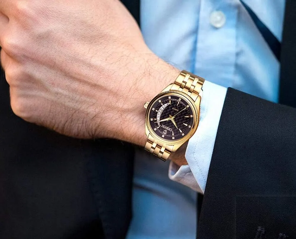Wrist Watches Waterproof Calendar Analog Quartz Watch MASTOP Mens Watches Luxury unwell recommend Gold Stainless Steel Dress 