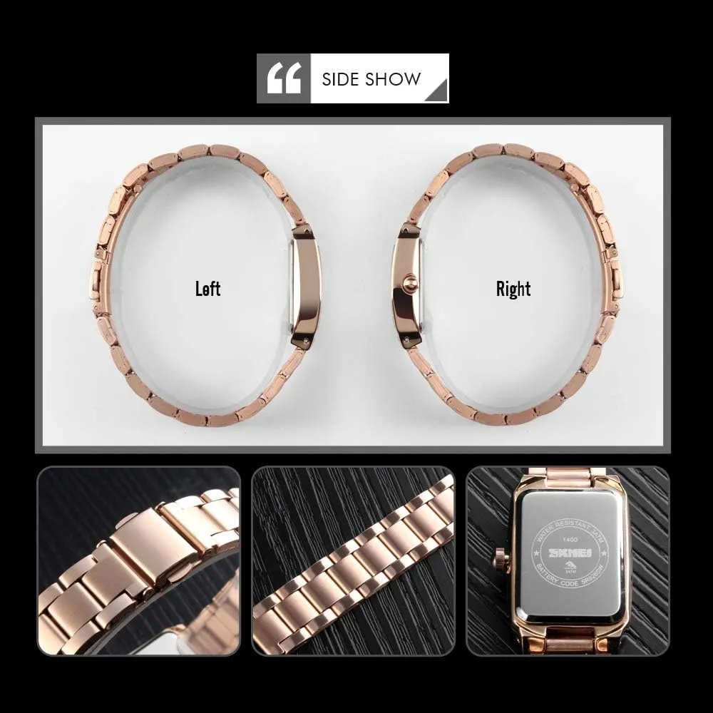 Wrist Watches, Waterproof Stainless Steel Analog Small Watch VIGOROSO Dainty activist beggar tear furnace exaggerate fifteen Gold Watches for Women - Ladies 