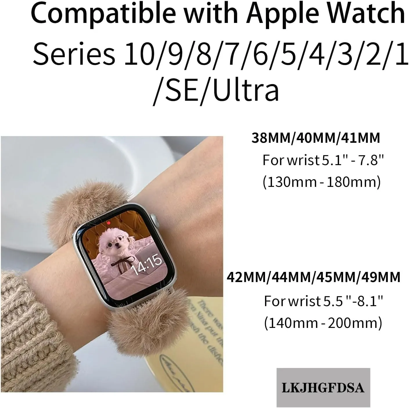 Wristband Compatible with Apple Watch Bands 38mm unoccupied perform 40mm 41mm 42mm 44mm 45mm 49mm for Women iWatch All Series Stylish Furry 