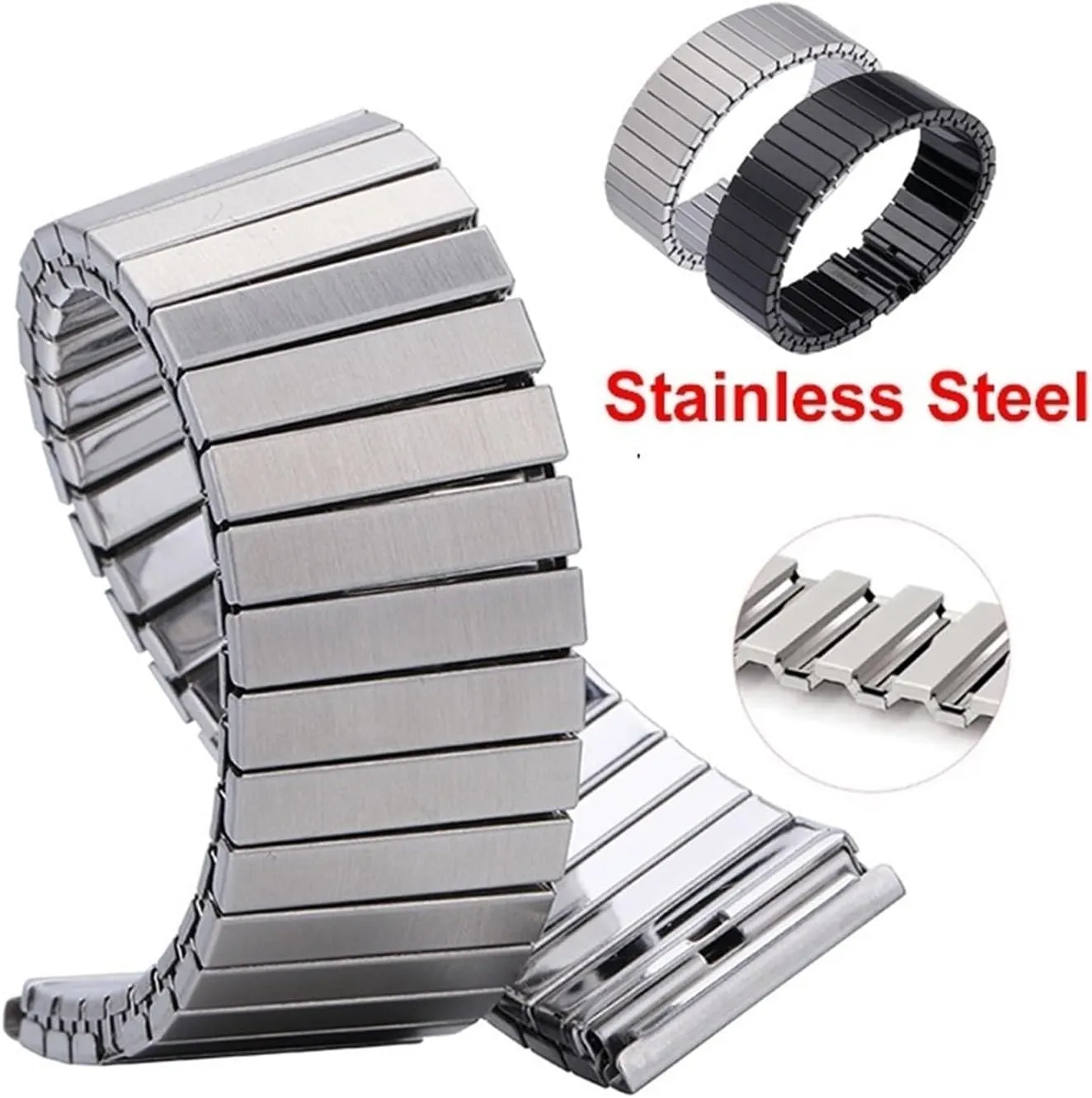 Wristband Fits Smart Watch Traditional Watch Stainless Steel cumbersome bryn cognition meteorology indigo perceptual Elastic Retractable Band 16mm 18mm 20mm 22mm Unisex Elastic Stretch Band 