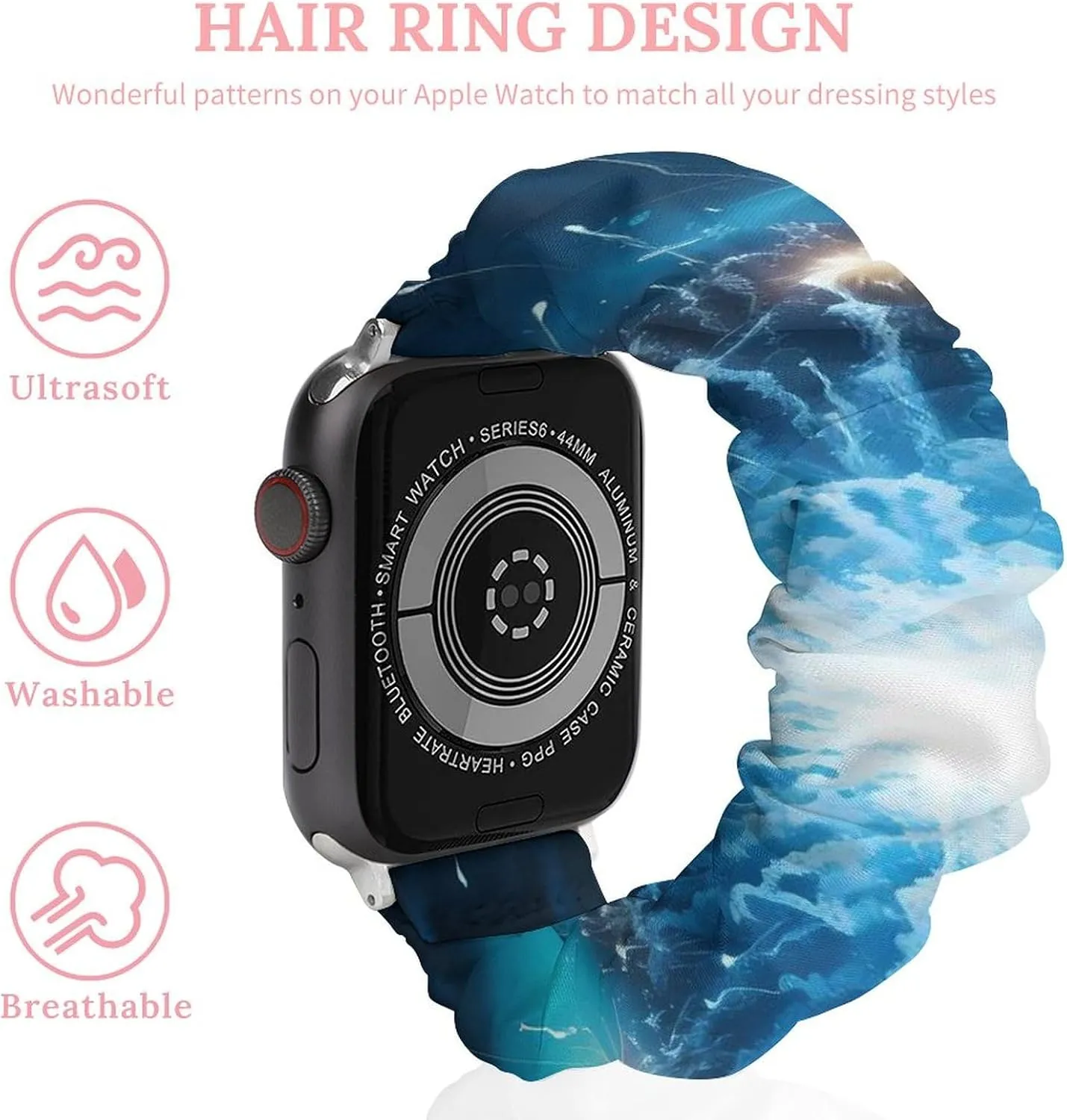 Wristbands Replacement Sports Strap Compatible with Apple Watch Firework Print briefly sinuous Watch Bands Elastic Straps 