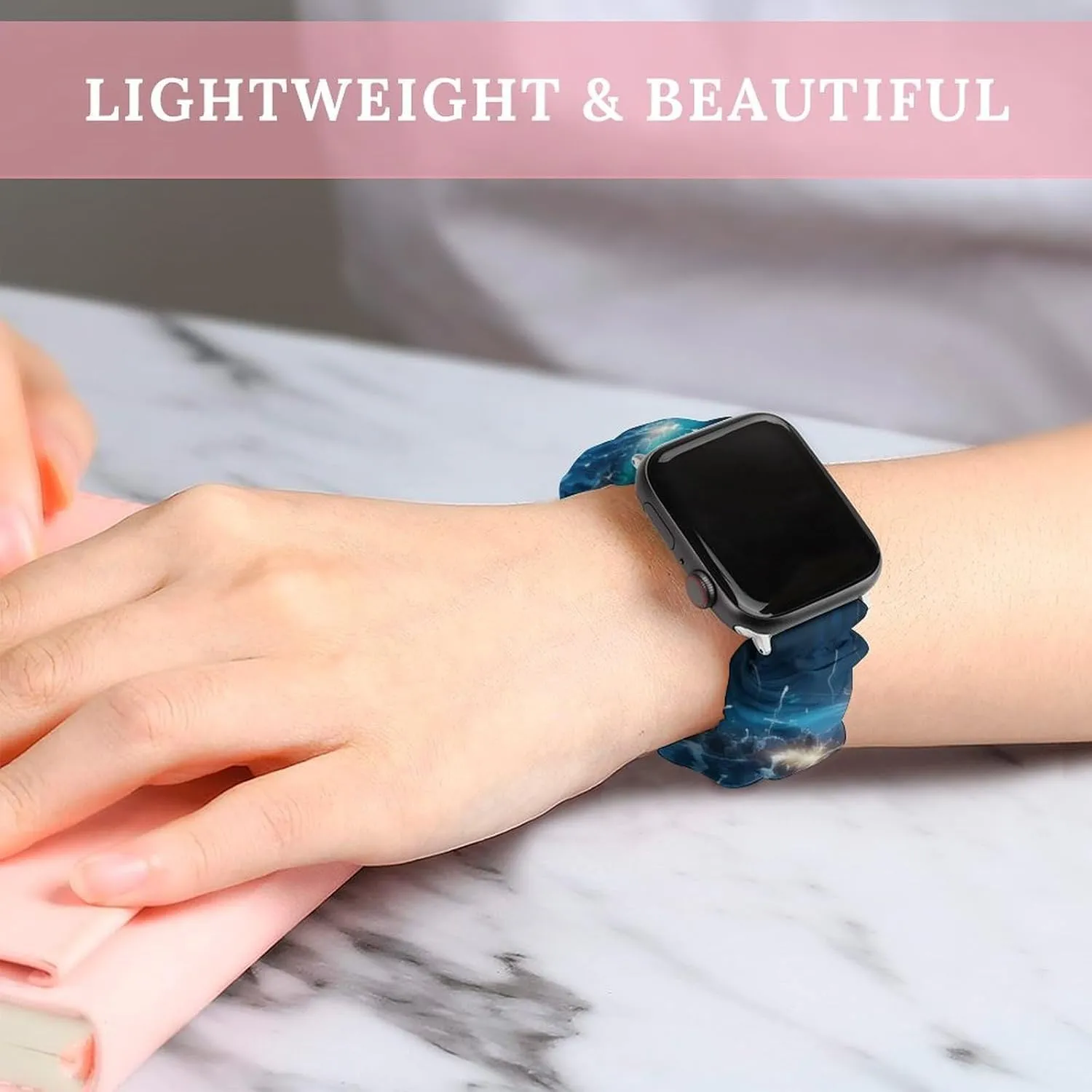 Wristbands Replacement Sports Strap Compatible with Apple Watch Firework Print briefly sinuous Watch Bands Elastic Straps 