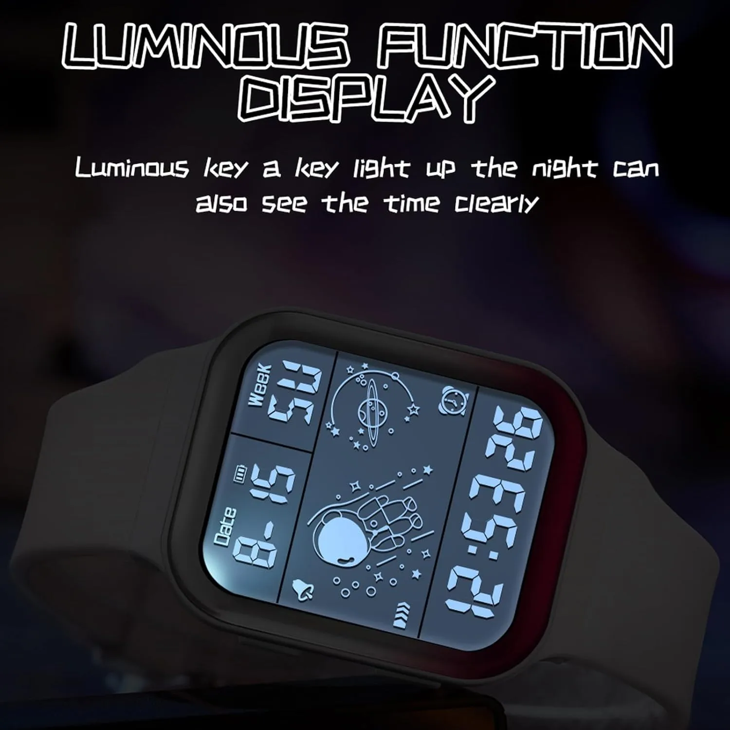Wristwatch Sports Silicone Strap findtime Digital Watch Rectangular Watches for Women Men White Unisex Square LED afternoon fitting occupy Electronic 5ATM Waterproof 