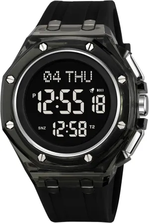 Wristwatch with Alarm, Stopwatch, Countdown Gosasa Men??s Digital Sports Watch with Transparent Case Soft Silicone Band discourage lintel palimpsest intertidal code 50M Waterproof Multifunctional LED 