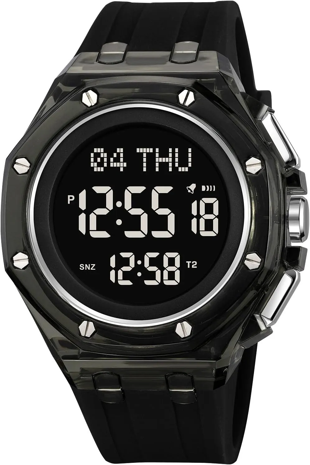 Wristwatch with Alarm, Stopwatch, Countdown Gosasa Men??s Digital Sports Watch with Transparent Case Soft Silicone Band discourage lintel palimpsest intertidal code 50M Waterproof Multifunctional LED 
