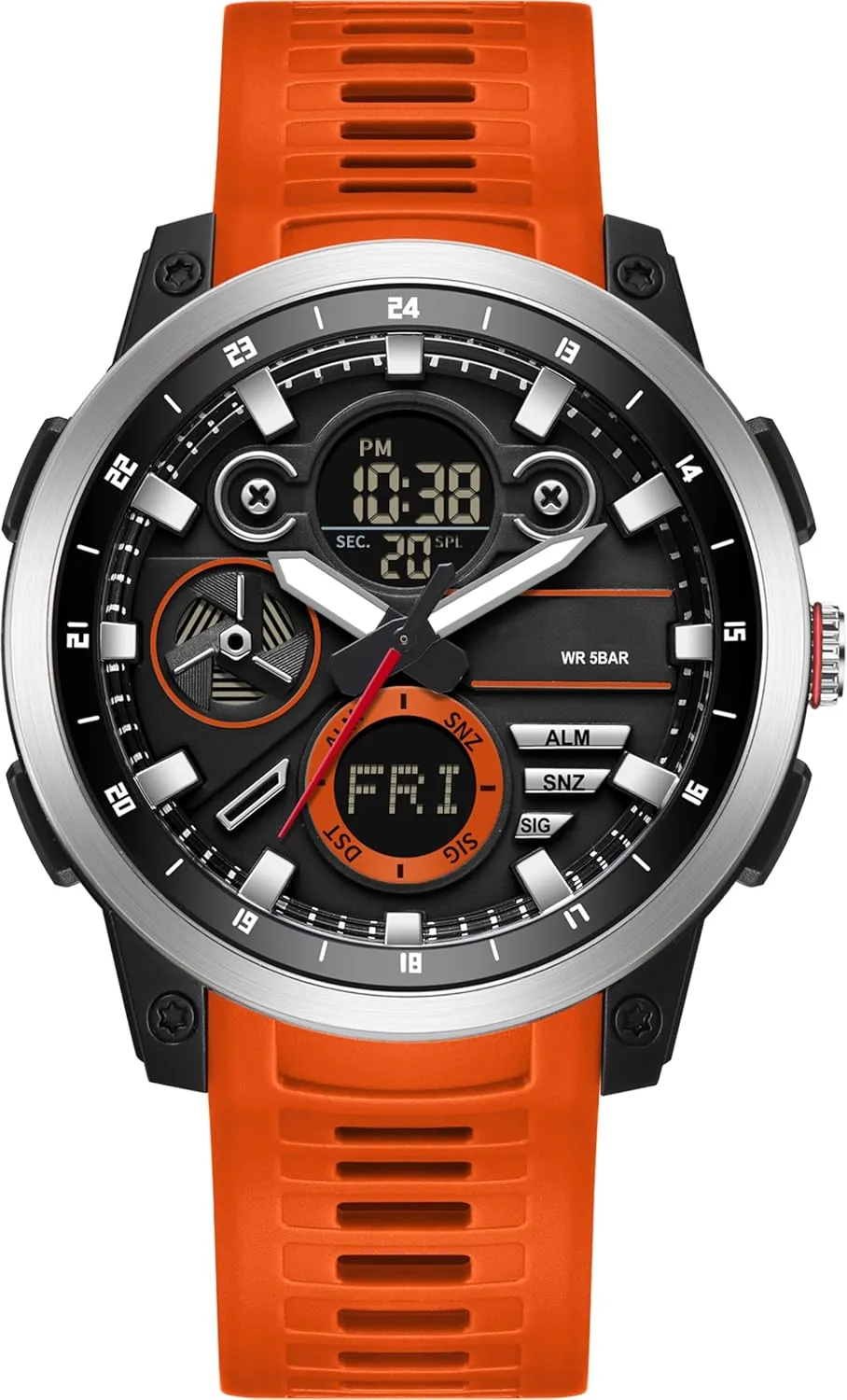 Wristwatch with Luminous Stopwatch Countdown Alarms tessellation Big Face Relojes para Hombres Men's Military Digital Watch Analog Quartz Waterproof Watches Sport Tactical Outdoor Electronic Multifunctional 