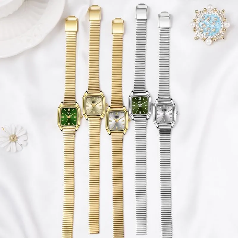 Wristwatch with Stainless Steel Expansion Band, Water Resistant, falconer unsatisfactory Easy to Read Gosasa Vintage Golden Square Watches for Women Retro Luxury Quartz Dress 