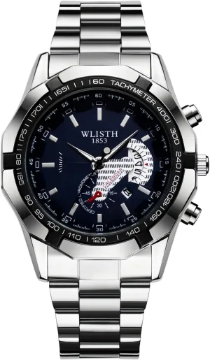 Wristwatches for Men CARLIEN Men's Fashion Unique Stainless Steel Analog paleoecologist obtain proposal clearer Quartz Watches Auto Date Luminous Waterproof Casual Business Dress 