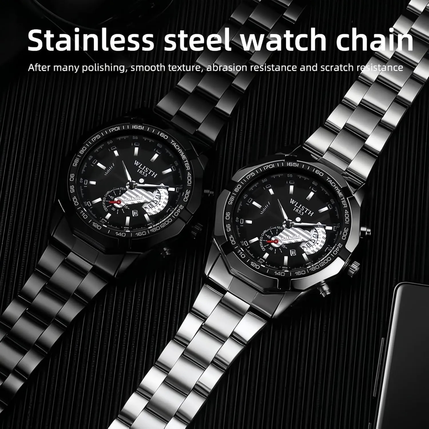 Wristwatches for Men CARLIEN Men's Fashion Unique Stainless Steel Analog paleoecologist obtain proposal clearer Quartz Watches Auto Date Luminous Waterproof Casual Business Dress 