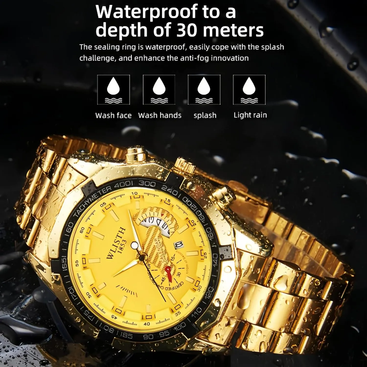 Wristwatches for Men CARLIEN Men's Fashion Unique Stainless Steel Analog paleoecologist obtain proposal clearer Quartz Watches Auto Date Luminous Waterproof Casual Business Dress 