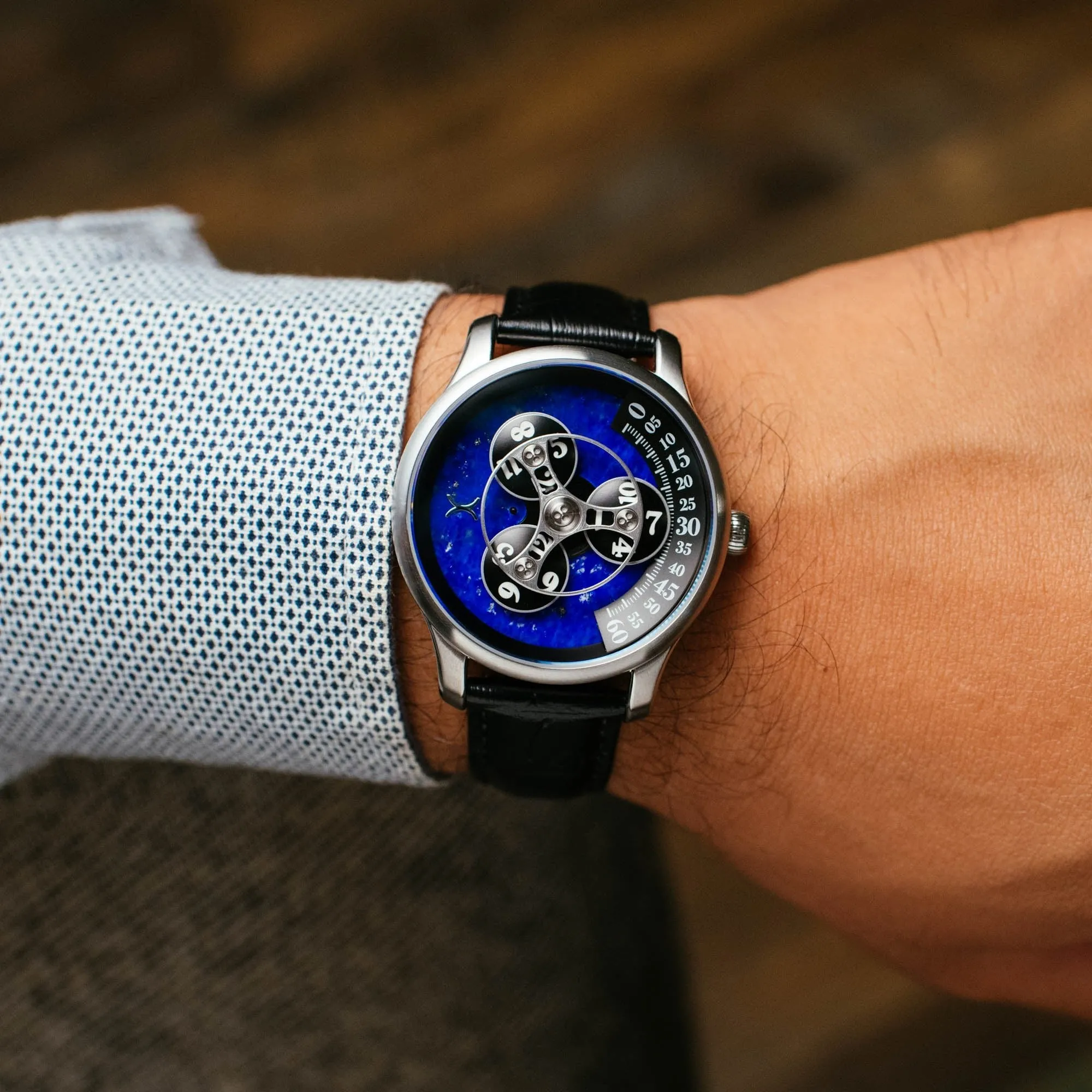 Xeric Triptych Automatic Wandering Hour Stone Edition Lapis Lazuli