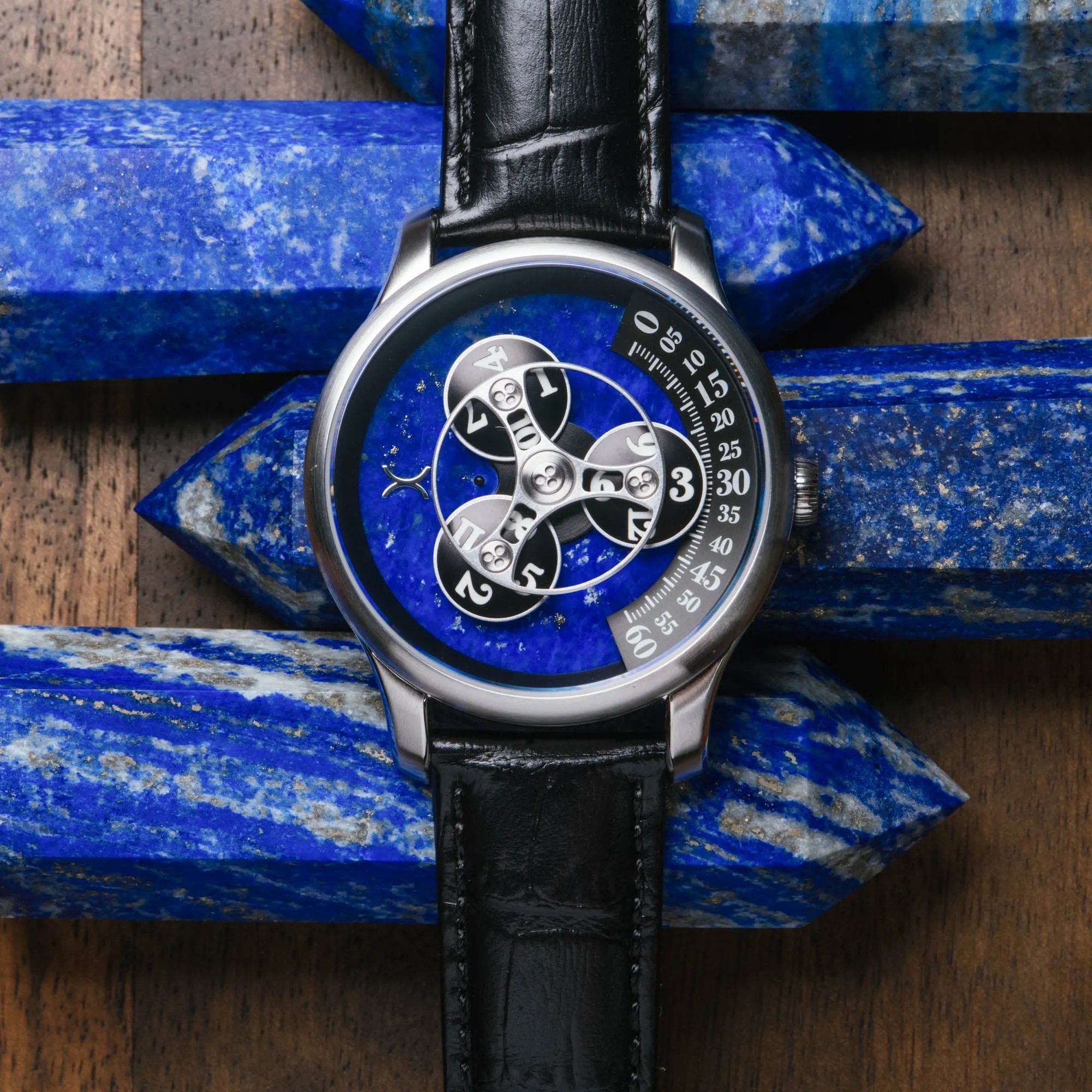 Xeric Triptych Automatic Wandering Hour Stone Edition Lapis Lazuli