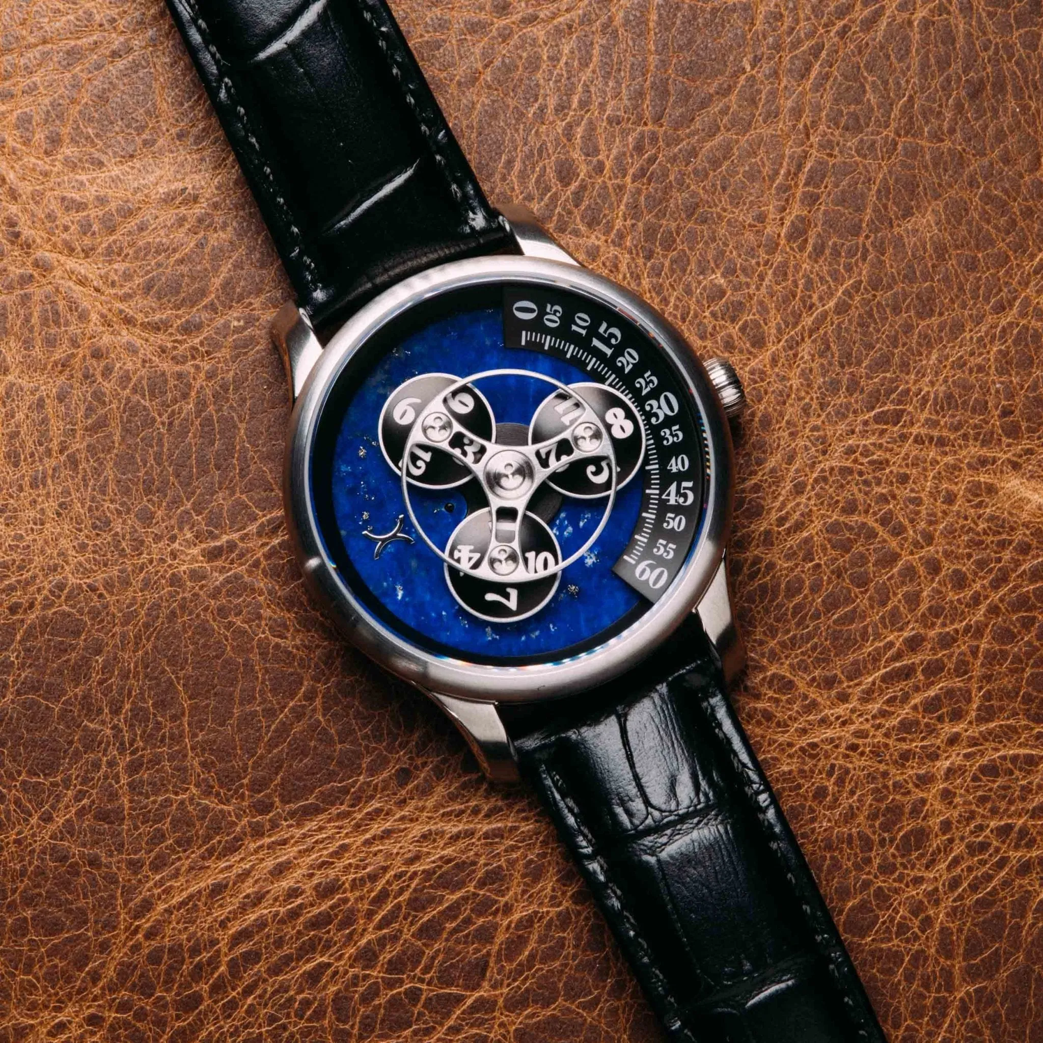Xeric Triptych Automatic Wandering Hour Stone Edition Lapis Lazuli