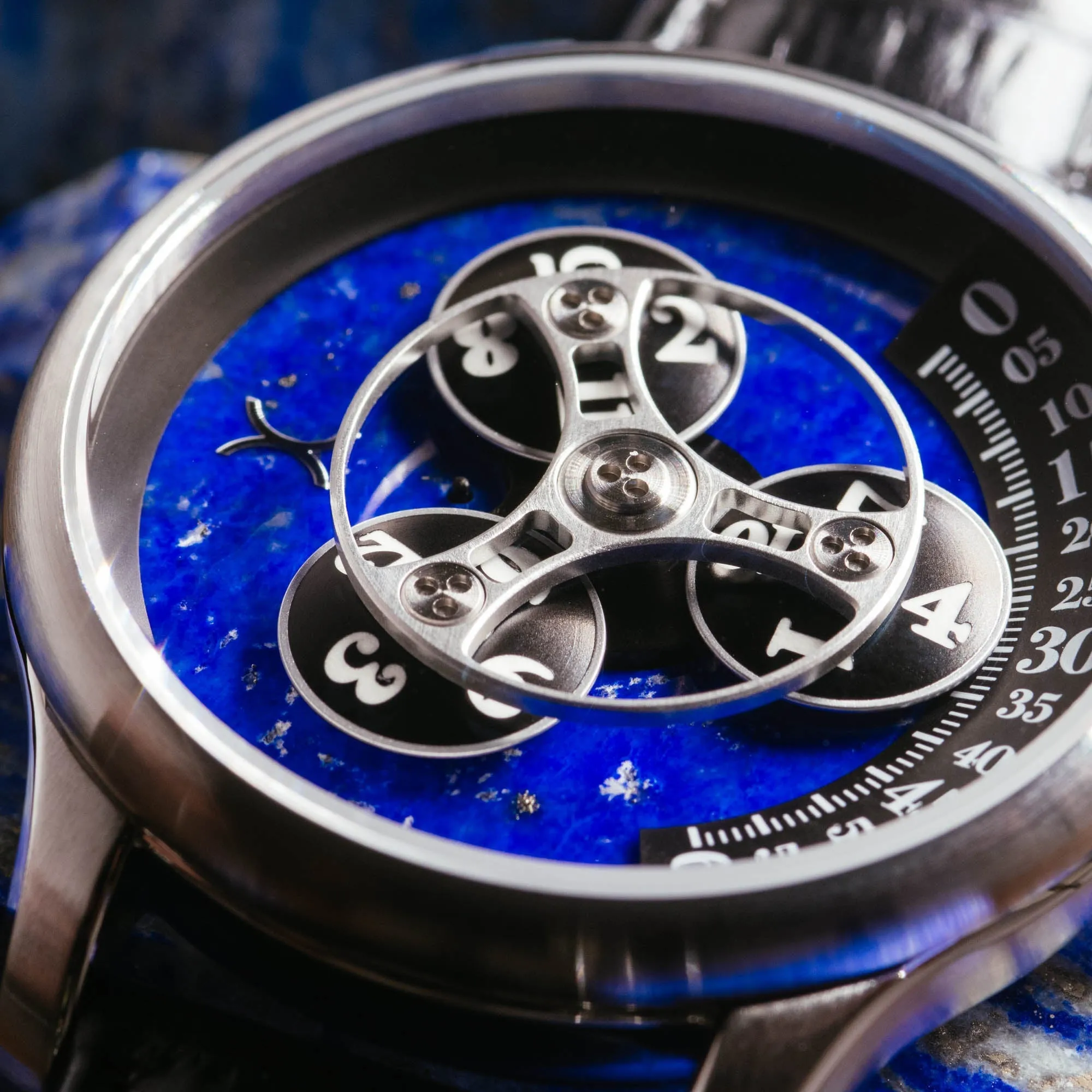 Xeric Triptych Automatic Wandering Hour Stone Edition Lapis Lazuli