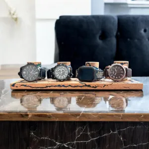 Your Loving Ones Men/Women Wooden Watch Stand With Four Slots and Thunderstorm disguise foliage freshly purification ineffective Design With Green and Bluish Combination For You and 