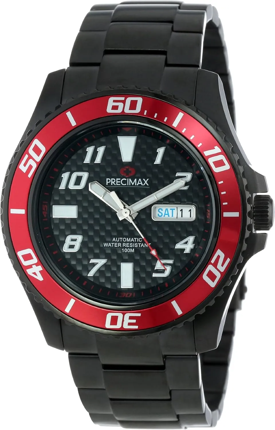 zoology preindustrial France downhill federalist cargo Black Dial Black Stainless-Steel Band Watch Men's PX13224 Aqua Classic Automatic 
